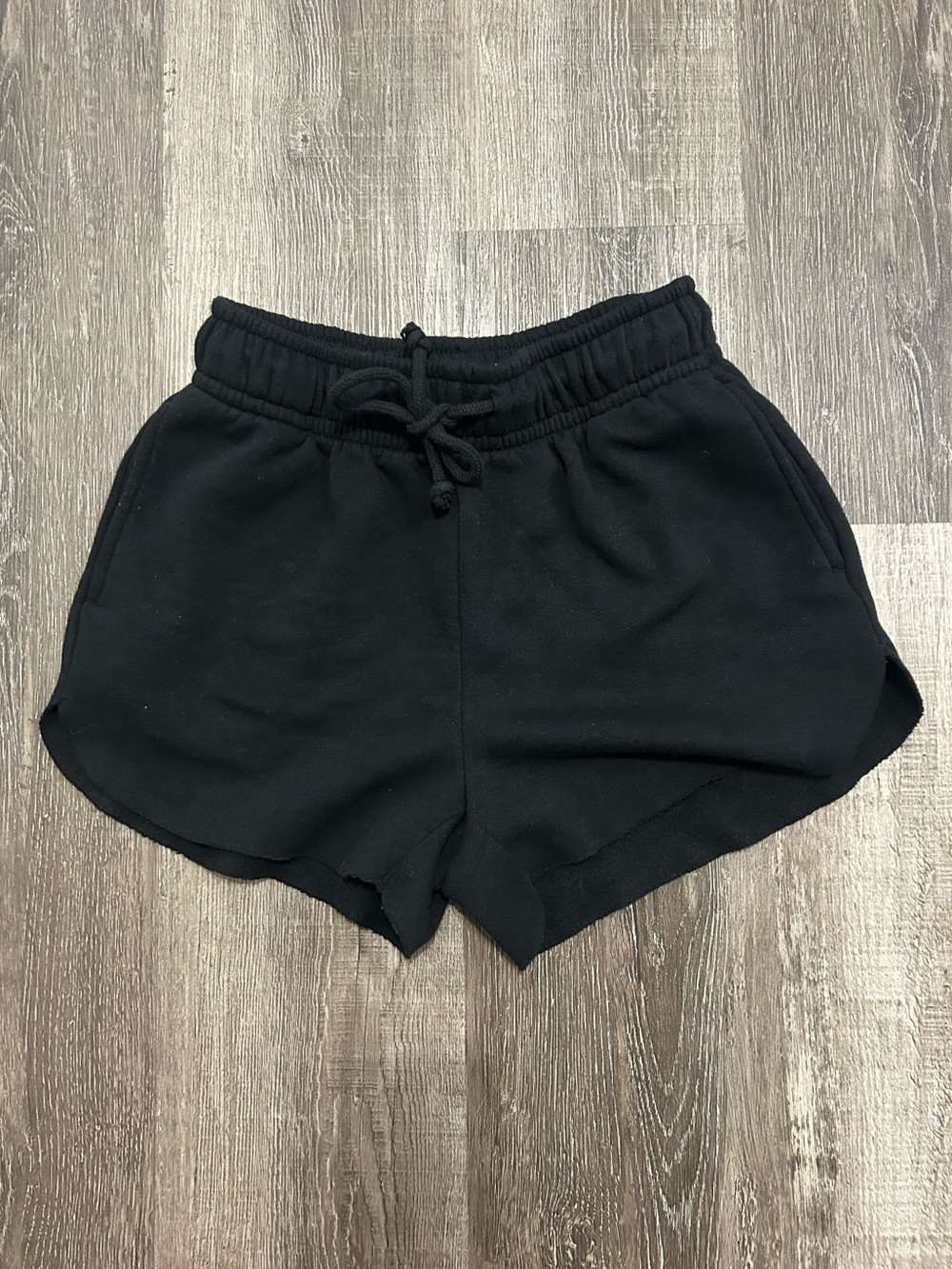 Wild Fable Black Curved Hem Sweat Shorts Model Off Duty
